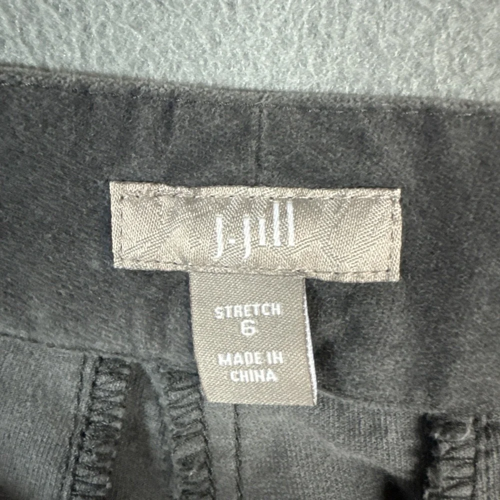 J Jill Pant Womens 6 Gray Mid Rise Bootcut Stretch Flat Front Cotton Velvet Feel
